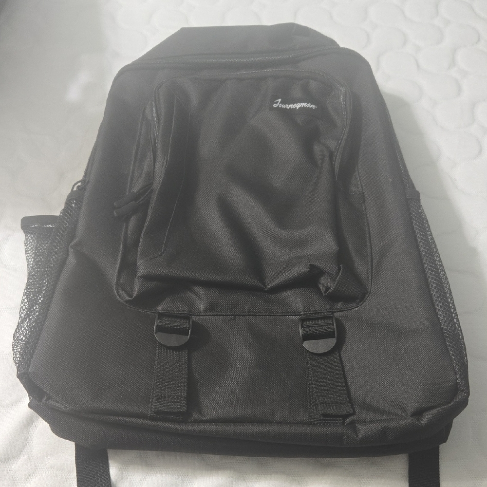 New Journeyman Black Backpack Classic Design Durable Fabric